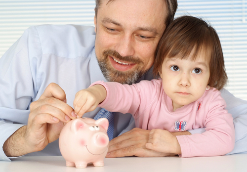 energy saving father and daughter