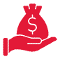 icon money bag in hand