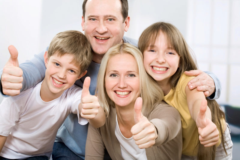 family thumbs up